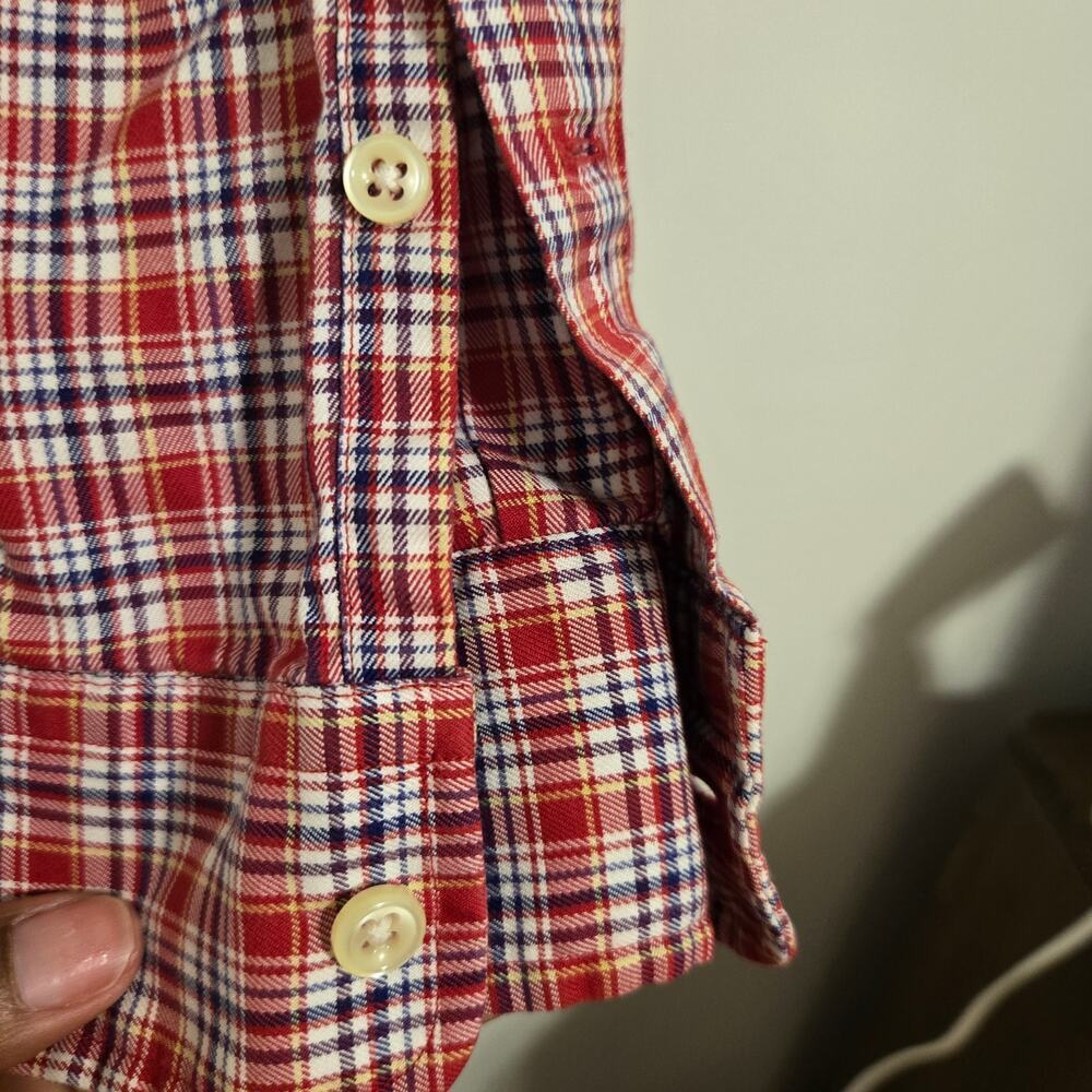 Ralph Lauren Blake Red Plaid Button Down Big and Tall Large Long Sleeve Shirt - Picture 6 of 8